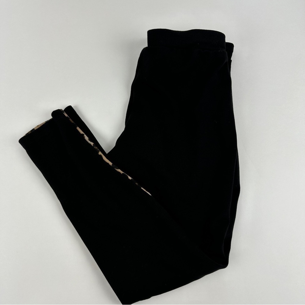 Chicos Leggings Womens Chicos Size 0 Black Tan Leopard